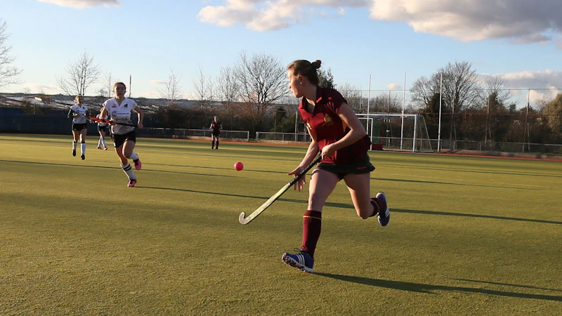 Students playing hockey