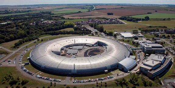 This is Diamond Light Source, a synchrotron radiation source in Oxford that Sally often visits to collect data for her research, along with other scientists from all around the world. 