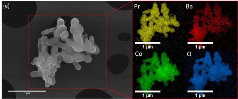 X-EDS mapping of PrBaCoO3 perovskite (ACS Catal. 2020, 10, 10,  5430–5442)