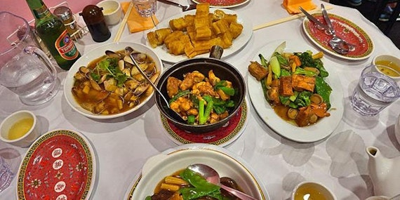 A table full of Chinese delicacies.
