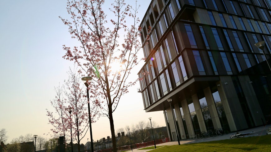 The front of Cardiff University's sbarc|spark building