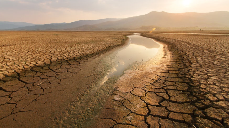 Dried lake and river stock image