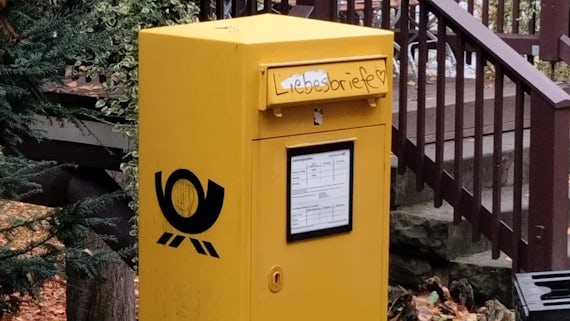 A Yellow postbox
