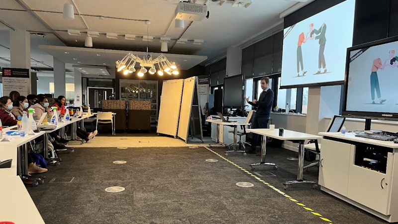 Students at a workshop in Cardiff Business School
