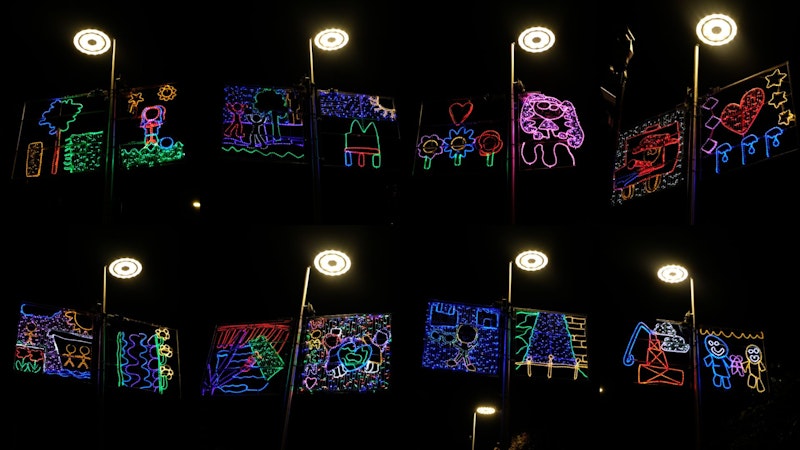 Children illuminate city streets with stories of identity, place and women in Cardiff
