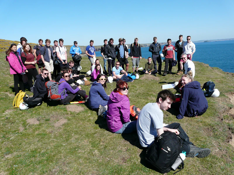 Students on fieldwork in Pembrokeshire