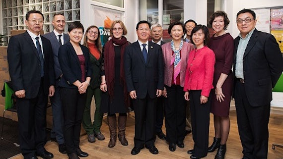 A delegation from Xiamen University visit the School of Modern Languages, home to Cardiff's Confucius Institute.