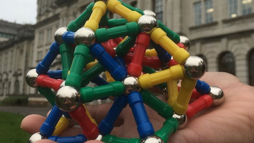 A topological framework model constructed from magnetic balls and sticks.
