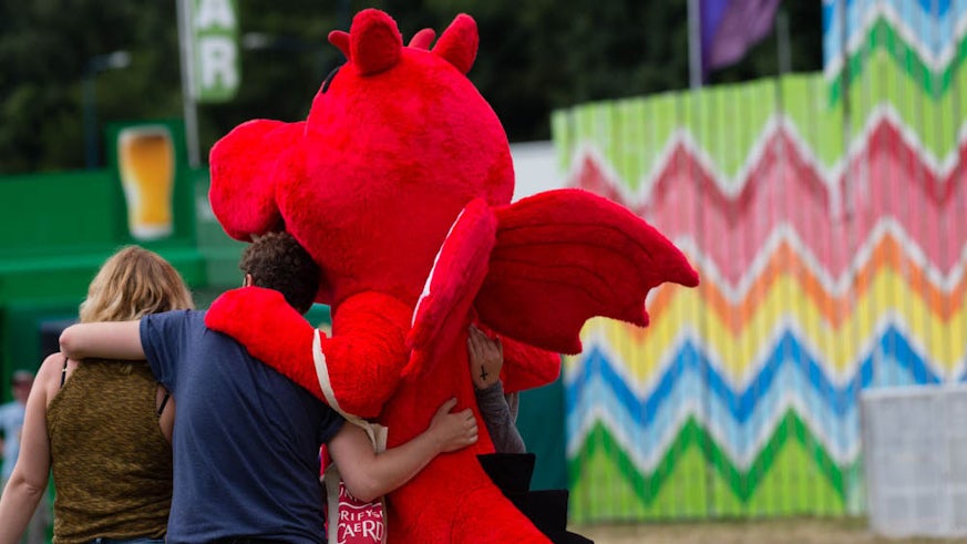 Dylan the dragon at Eisteddfod 2016 