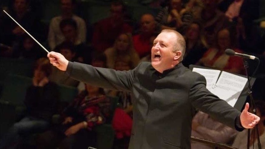 Michael Bell conducting Cardiff Philharmonic Orchestra