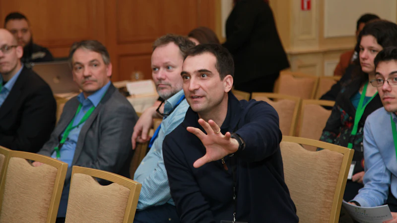 The audience asks questions following Mike Wilson's keynote address