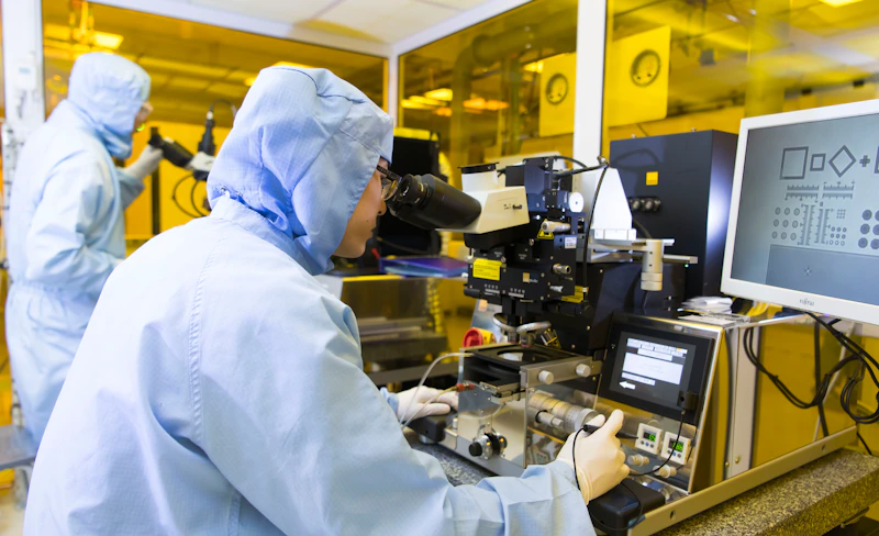 People working in the clean room