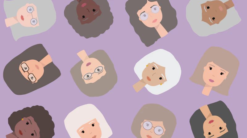 Graphic of elderly women