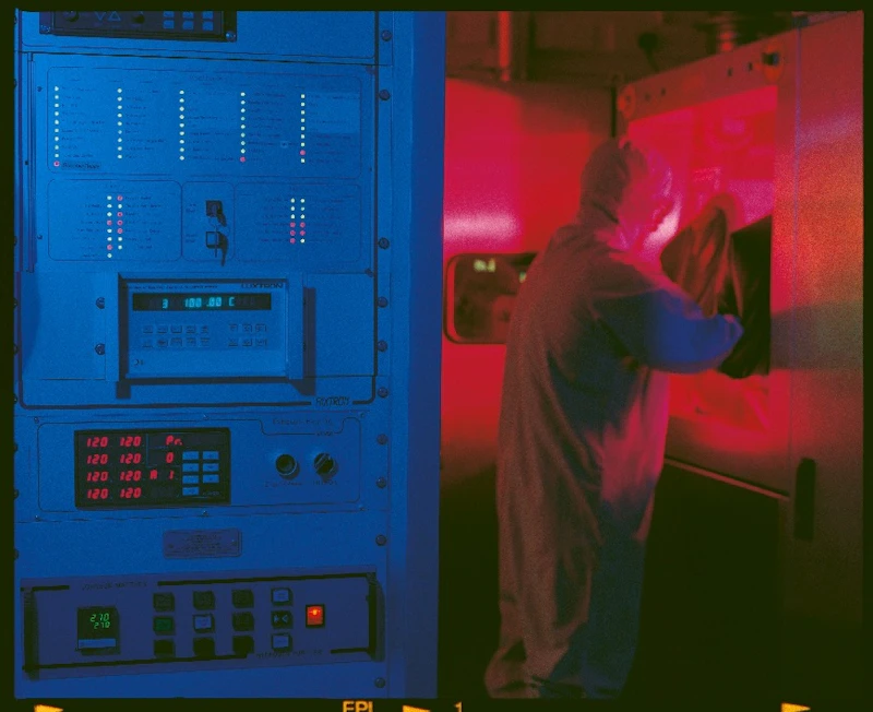 Technician in cleanroom