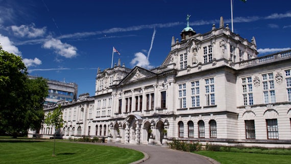Image of Cardiff University main building.