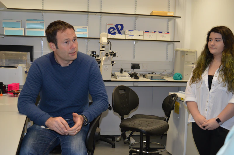 Dr Lee Parry with 6th form students