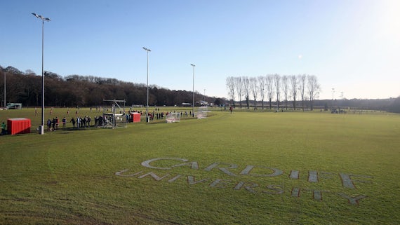 Cardiff University sports field spectators