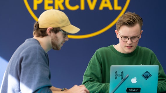 Students on their laptops