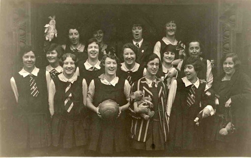 photo of young women laughing in 1932