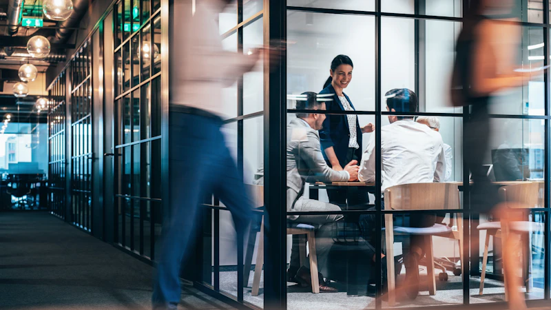  Business people working in board room