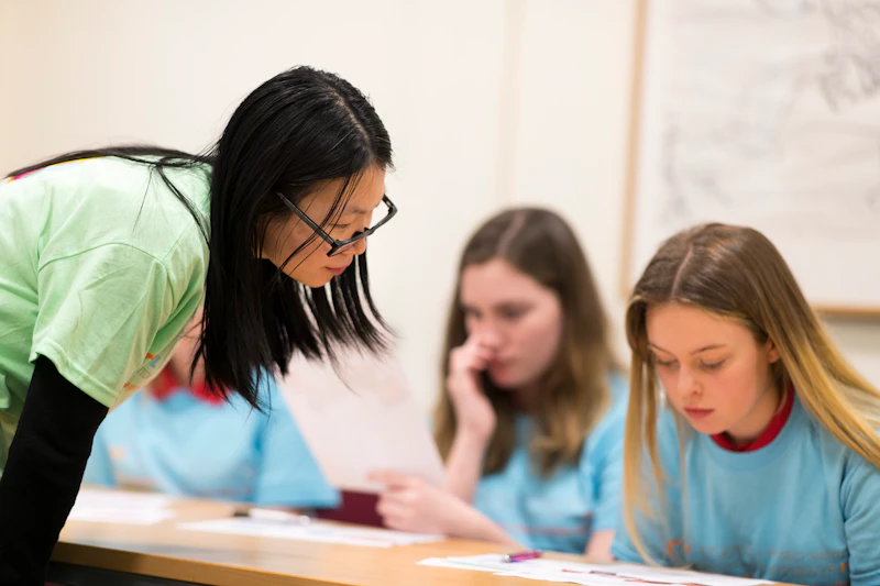 Student receiving advice from a mentor