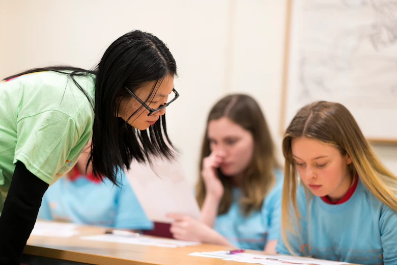 Student receiving advice from a mentor