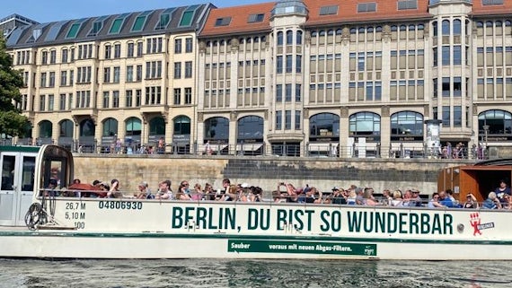 A passenger boat on a river in Berlin.
