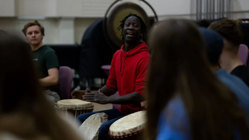 Image of Lanyi drumming in the Concert Hall
