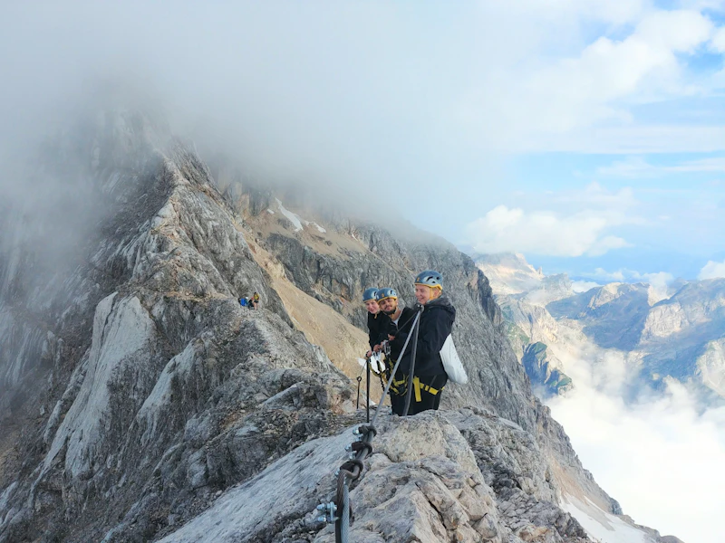Students mountain climbing on their year abroad in Slovenia