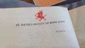 St David’s Society of Hong Kong / Cymdeithas Dewi Sant Hong Kong documents at the National Library of Wales / Llyfrgell Genedlaethol Cymru in Aberystwyth. Photograph by Helena F. S. Lopes