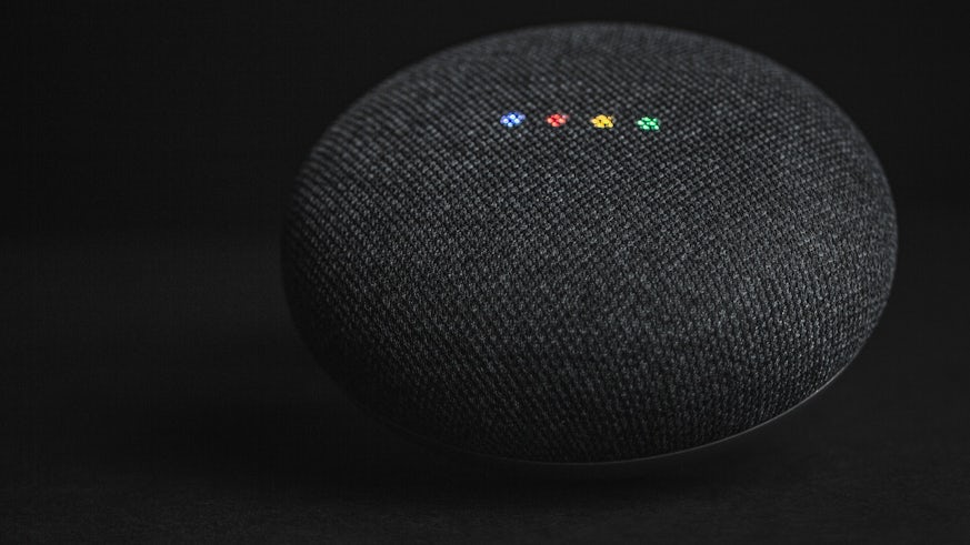 Smart speaker on a black background