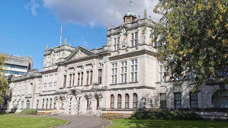 View of an historic stone building 