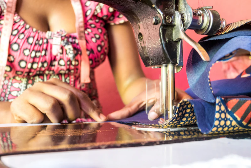 A sewing machine in a workshop in Kenya