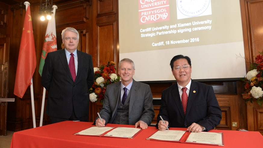 Cardiff University and Xiamen University signing ceremony