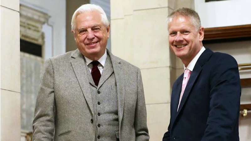John Simpson with VC Prof.  Colin Riordan