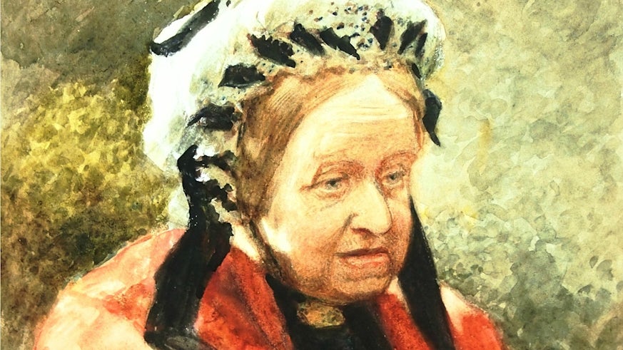 Watercolour painting of older lady