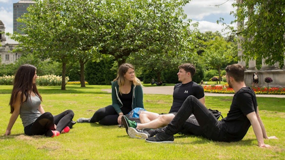 Students in park