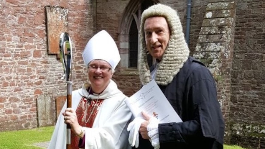 Professor Norman Doe with the first female Bishop of Llandaff, the Very Reverend June Osborne. 
