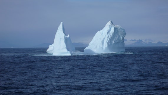 Iceberg in middle of sea water