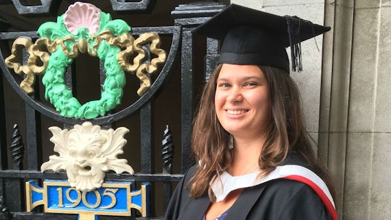 Image of Freya Cox in graduation gown