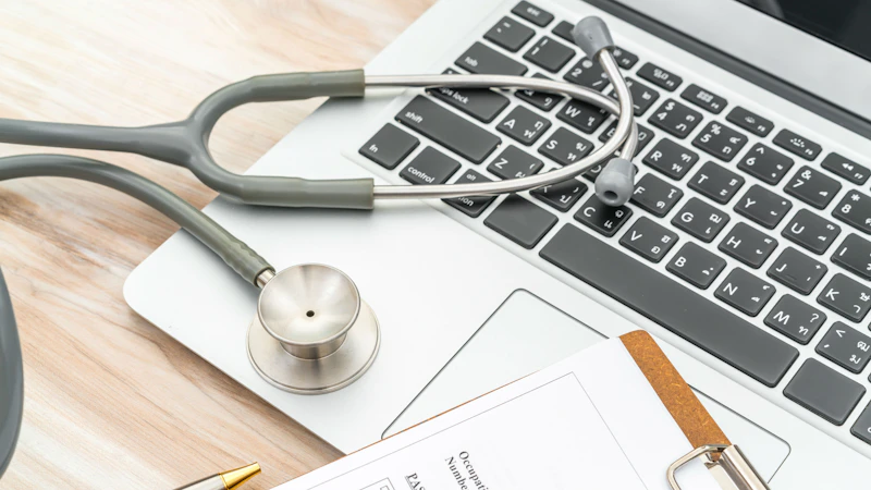 Stethoscope and laptop