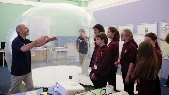 High-school children from across South Wales, setting out plans to set-up camp on Mars 