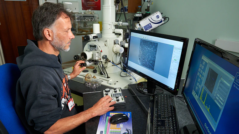 CBS staff member working on samples
