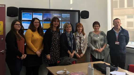 Teachers with their tutor from Cardiff Confucius Institute, Dr Tian Yu