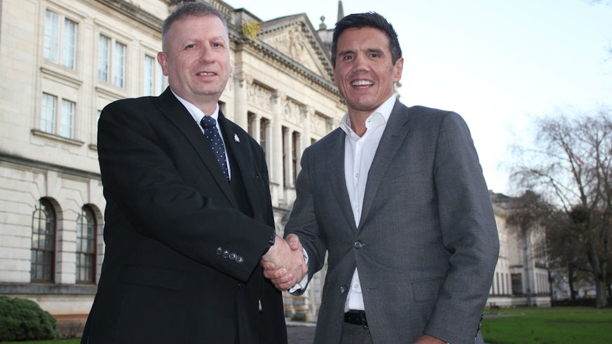 David Edwards (left), Director of IT, Cardiff University, and Roger Harry, Founder and Owner of Circle IT.