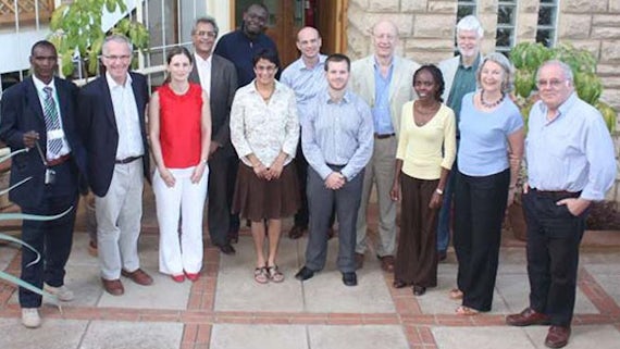 Professor Manji is pictured with colleagues from the British Academy at the British Institute