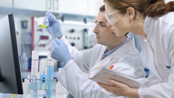 Stock image of people working in a lab