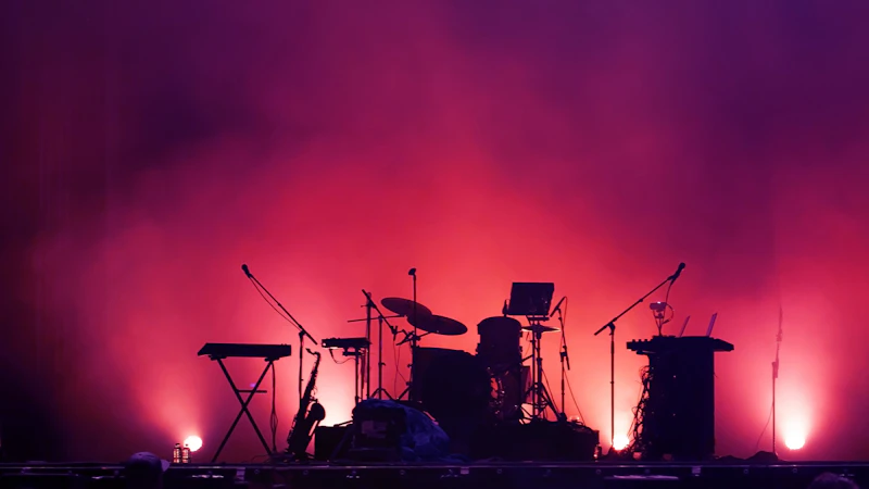 Drum kit on stage