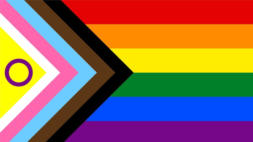 The progressive flag, including the intersex community