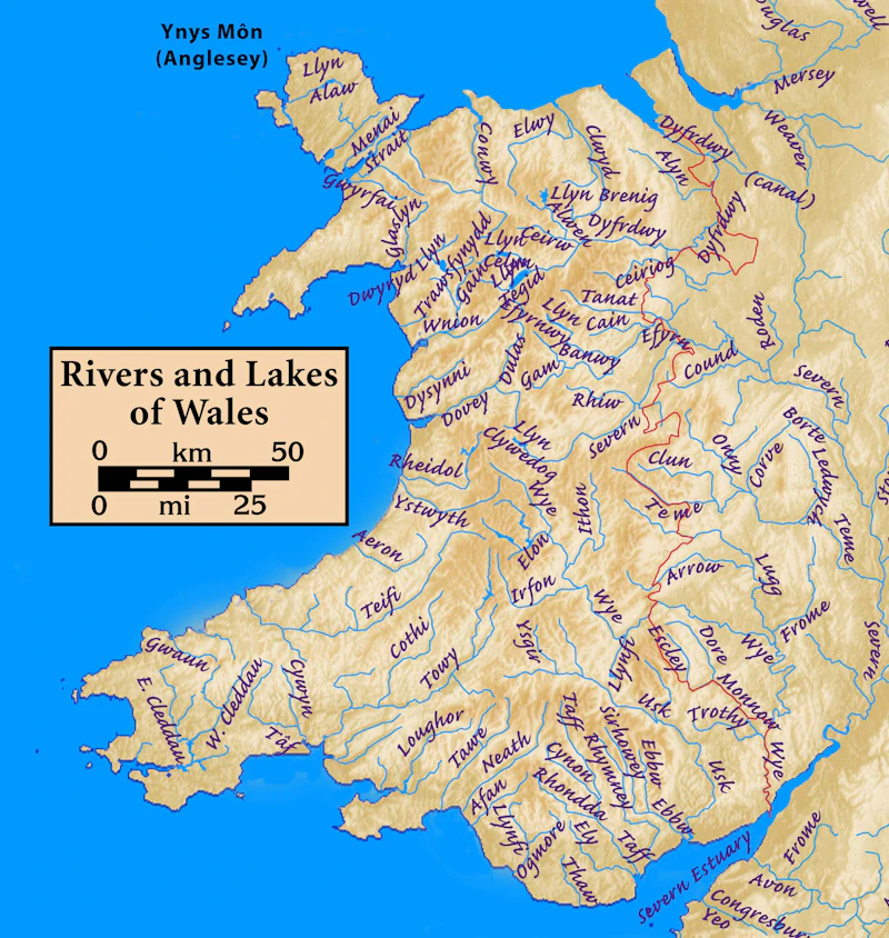 Wlaes' rivers and lakes